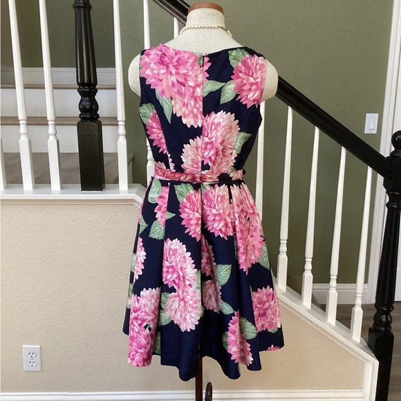 Jessica Howard Navy and Pink Floral Midi Dress - Picture 8 of 11